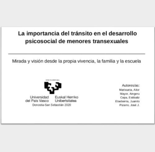 Igarotzearen garrantzia adingabe transexualen garapen psikosozialean
